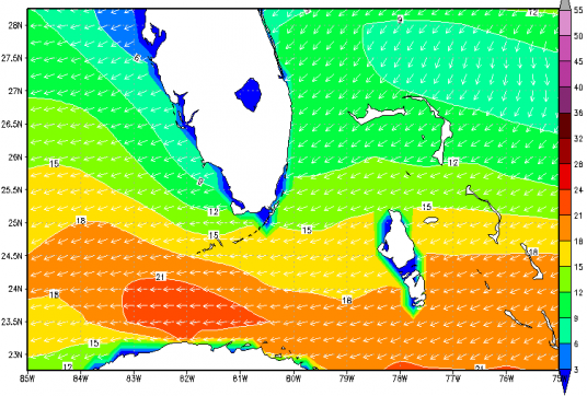 A Typical Wintertime Wind Pattern in South Florida