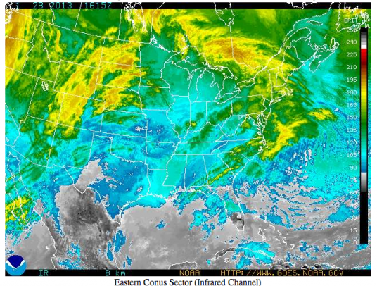 Color Enhanced Weather Patten Data from NOAA