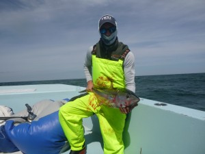 Capt. Todd Malicoat with the first yellowfin of the trip