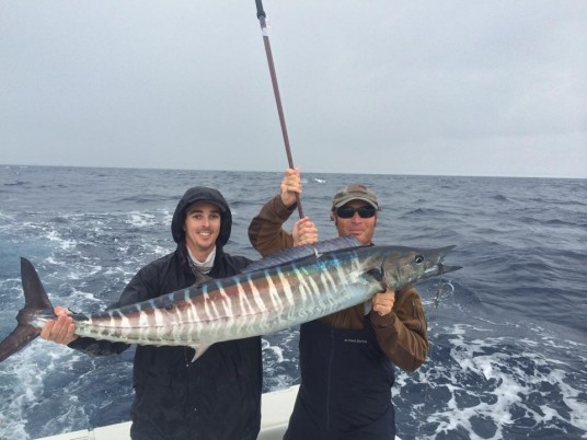 Capt. Nick Stanczyk and Capt. Charlie Ellis with a big wahoo